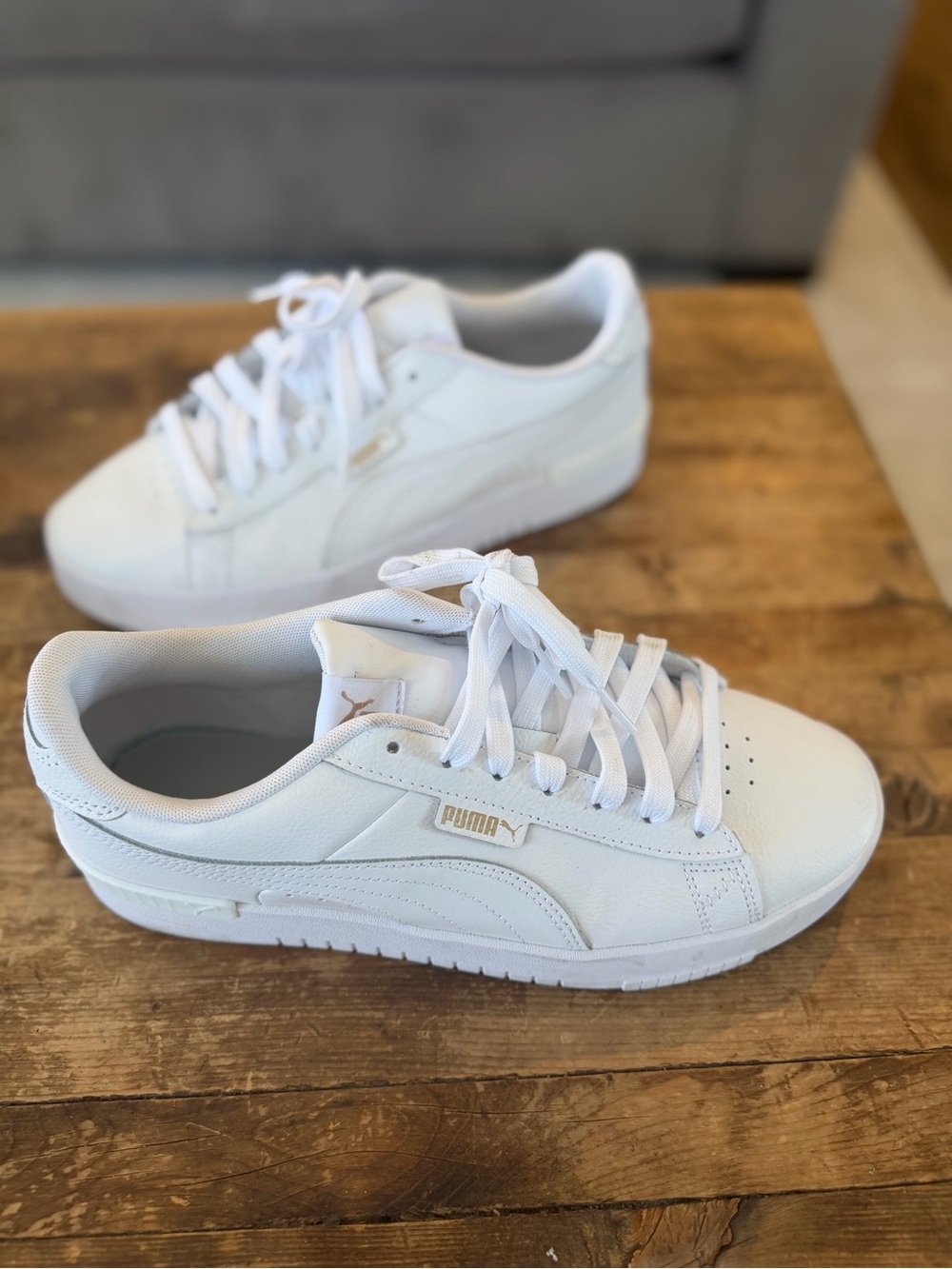 PUMA Jada Renew White Leather Platform Sneakers Size 11 LIKE NEW
